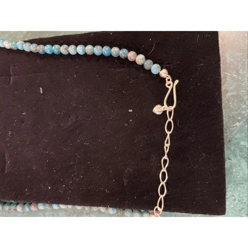 Jay King Mine Finds Sterling Silver Apatite Necklace – Statement Pendant